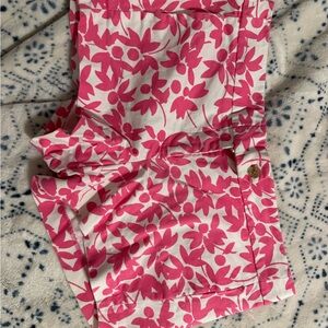 J. Crew Pink and White Bermuda Shorts Floral Pattern